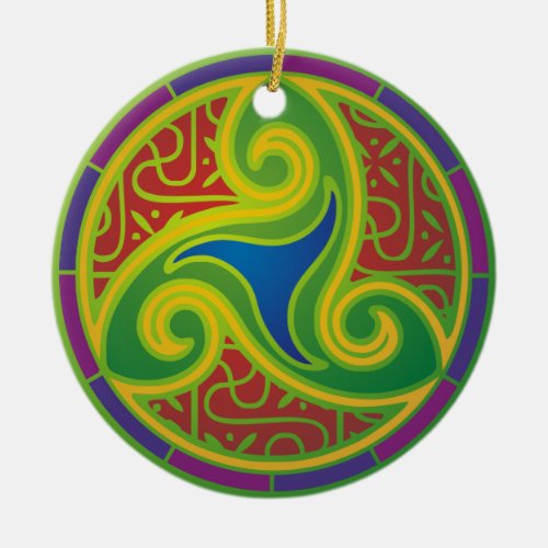 Triple Goddess Celtic style emblem Ceramic Ornament
