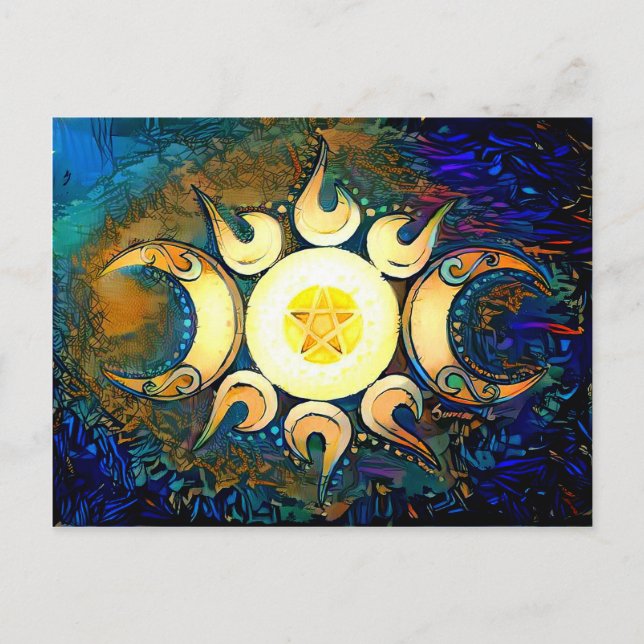 Triple Goddess Crowned - Divine Union Postcard (Front)