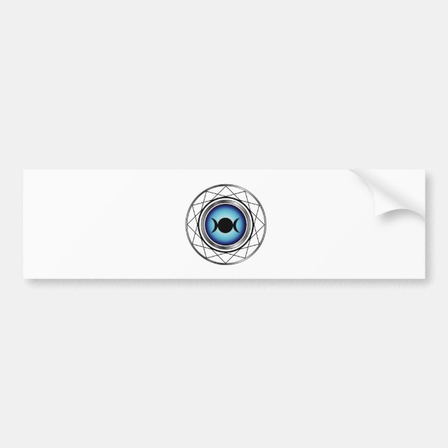 Triple goddess moon symbol bumper sticker (Front)