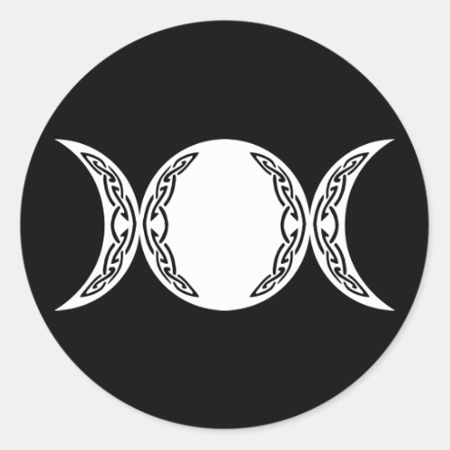 Triple Goddess Moon Symbol Classic Round Sticker