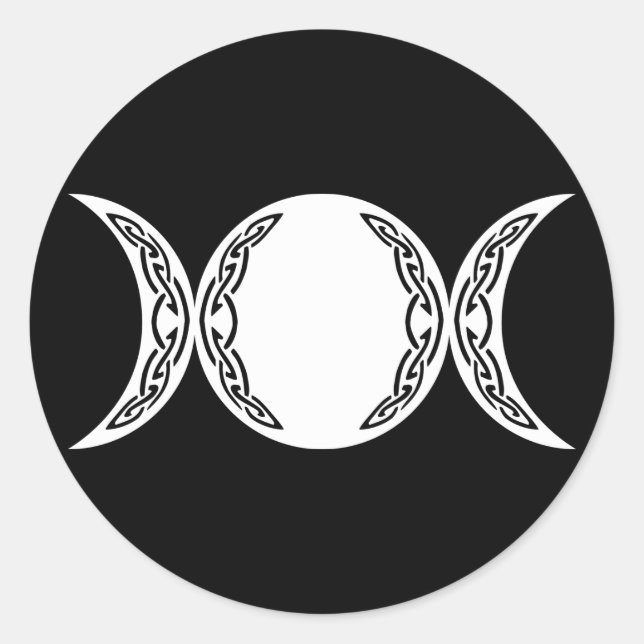 Triple Goddess Moon Symbol Classic Round Sticker (Front)