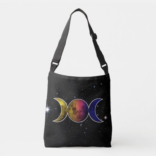 Triple Goddess Moon symbol Crossbody Bag