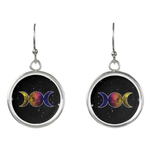 Triple Goddess Moon symbol Earrings