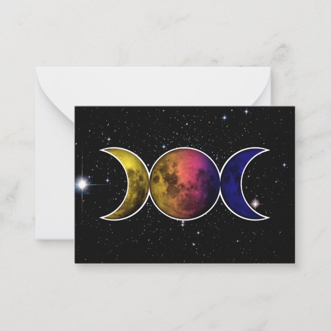 Triple Goddess Moon symbol Note Card (Front)