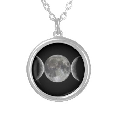 Triple Goddess Moon Wicca Pagan Necklace