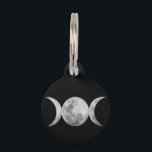 Triple Goddess Pet Name Tag<br><div class="desc">A Triple Goddess symbol using the image of the moon. This symbol depicts three phases of the moon: waxing crescent, full moon, and waning crescent.</div>