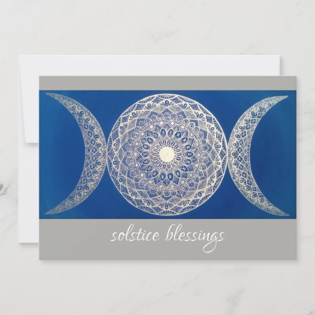 Triple Goddess Solstice Blessing Holiday Card (Front)