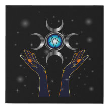 Triple Goddess Symbol Faux Wrapped Canvas Print