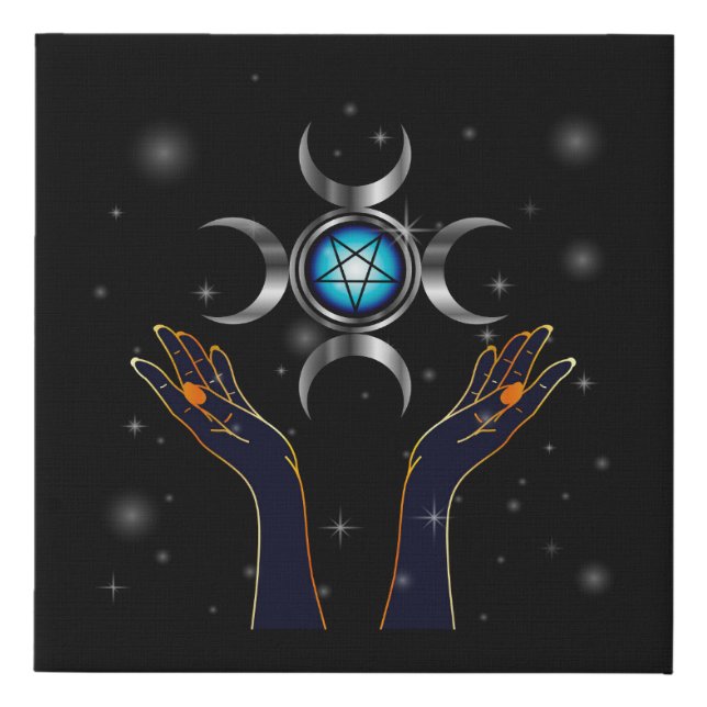 Triple Goddess Symbol Faux Wrapped Canvas Print (Front)