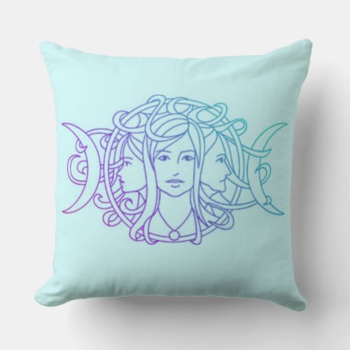 Triple Goddess Throw Pillow
