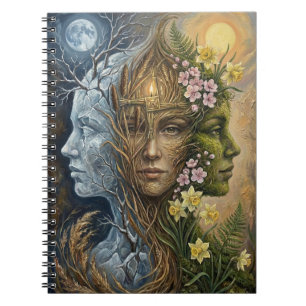 Triple Goddess Winter to Spring Imbolc Fantasy Art Notebook