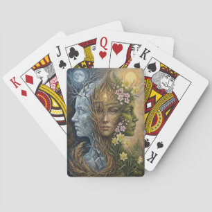Triple Goddess Winter to Spring Imbolc Fantasy Art Poker Cards