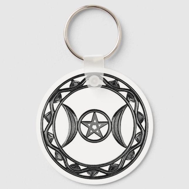 Triple Goddess with Pentagram Keychain (Front)