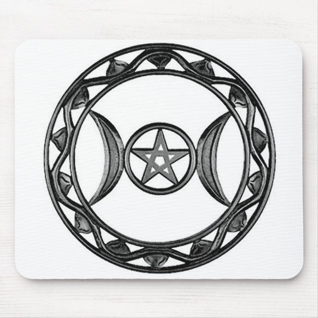 Triple Goddess with Pentagram Mouse Pad (Front)