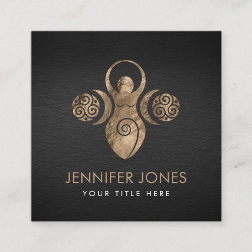Triple Goddess with triskele _ gold Square Business Card