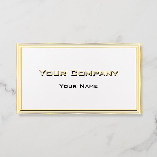 Triple Gold and Black Border Minimal Border Foil Business Cards