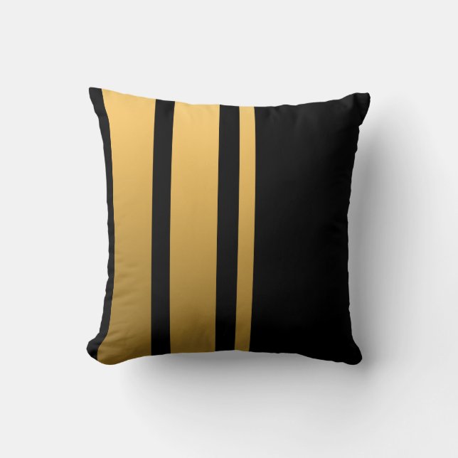 Triple Gold Stripe Throw Pillow (Front)