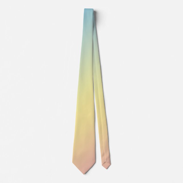 Triple Gradient in Pastel Blue, Yellow and Pink Neck Tie (Front)