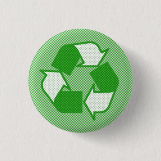 triple green halftone recycle logo button