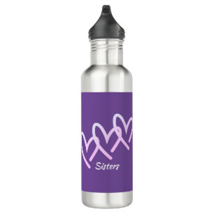 Triple Heart Purple Customize Stainless Steel Water Bottle