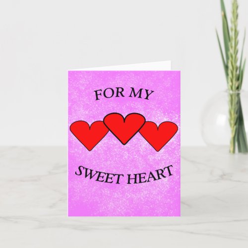 Triple heart Valentines Day Card