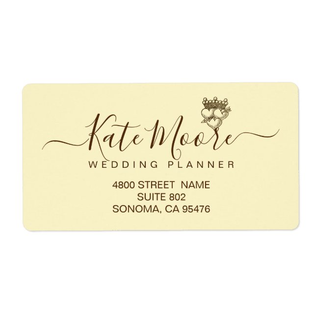 Triple Hearts And Crown Business Return Label (Front)