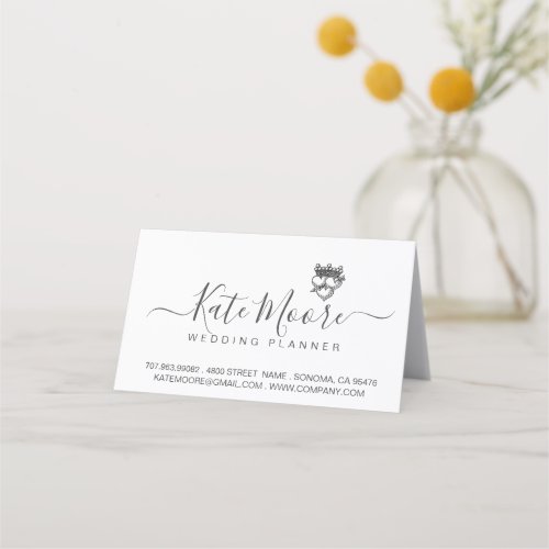 Triple Hearts And Crown Wedding Or Event Planner Appointment Card