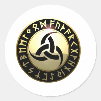 Triple Horn of Odin Classic Round Sticker