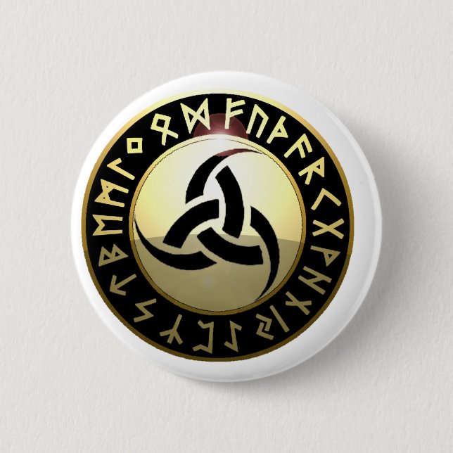 Triple Horn of Odin Pinback Button (Front)