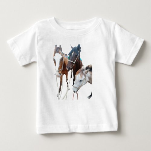 Triple Horse Baby T_Shirt