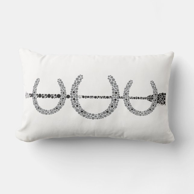 Triple Horse Shoe Throw Pillow WHITE (Front)
