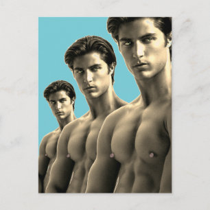 Triple Hunks Postcard