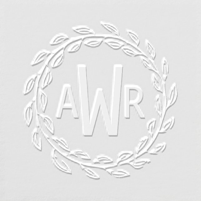 Triple Initial Botanical Wreath ID949 Embosser (Design)
