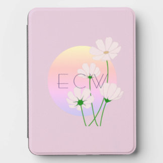 Triple Monogram with Pink Cosmos on Lilac Kindle Cover