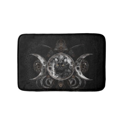 Triple Moon _ Black cat Bath Mat