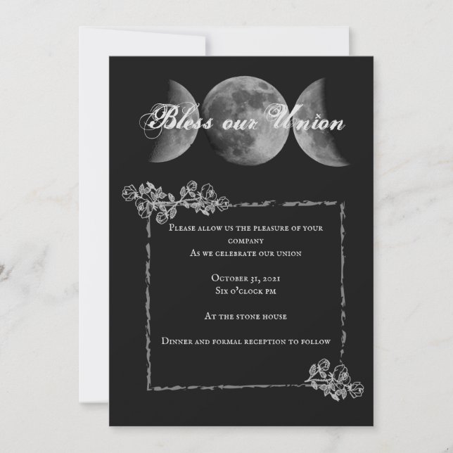 Triple Moon Blessing wedding invitation (Front)