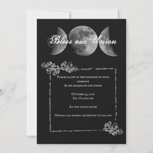 Triple Moon Blessing wedding invitation