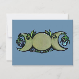 Triple Moon Bloom – Botanical Wiccan Symbol Postcard