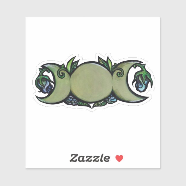 Triple Moon Bloom – Botanical Wiccan Symbol   Sticker (Sheet)