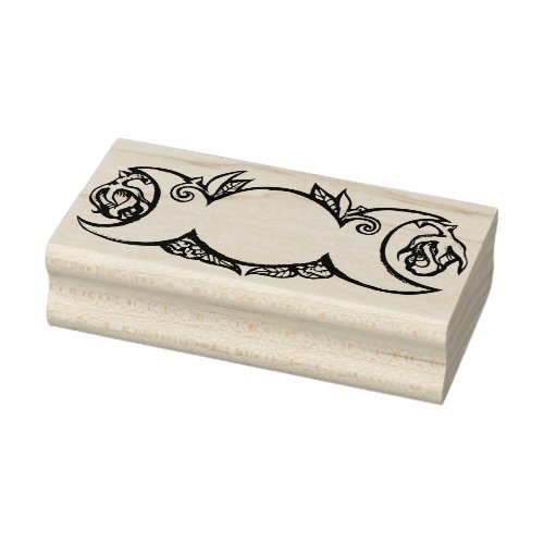 Triple Moon Bloom pagan wiccan symbol moonchild    Rubber Stamp