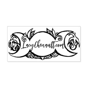 Triple Moon Bloom pagan wiccan symbol moonchild Self-inking Stamp