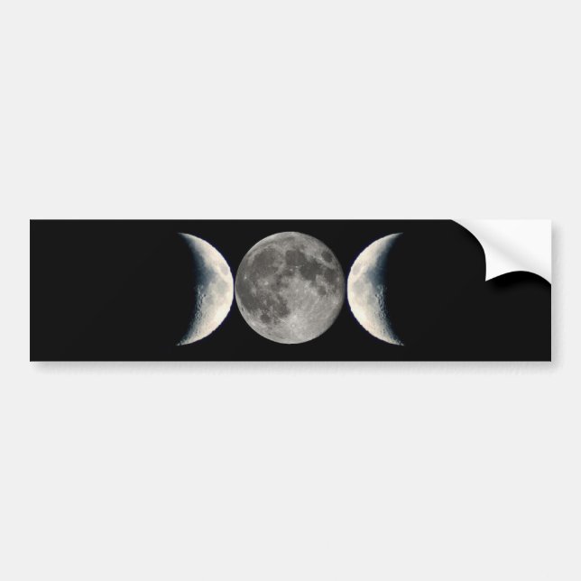 triple moon bumper sticker (Front)