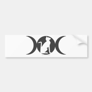 Triple Moon Cat Bumper Sticker
