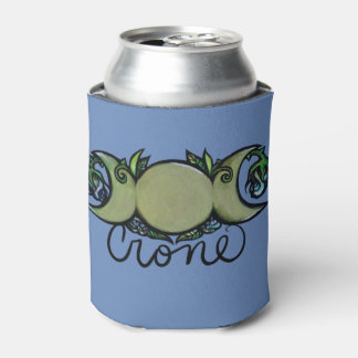 Triple Moon Crone Goddess Pagan Art                Can Cooler