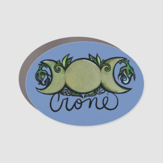 Triple Moon Crone Goddess Pagan Art                Car Magnet