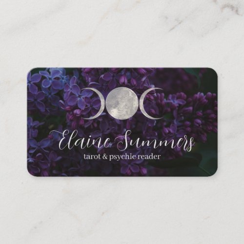 Triple Moon Dark Floral Business Card