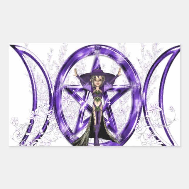 Triple Moon Elf Rectangular Sticker (Front)