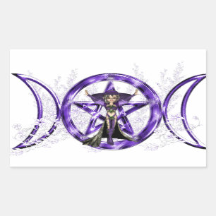 Triple Moon Elf Rectangular Sticker