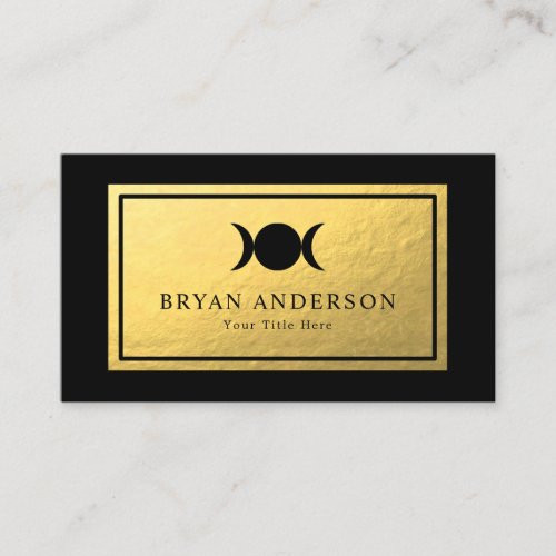Triple Moon _ Faux Gold Foil Business Card
