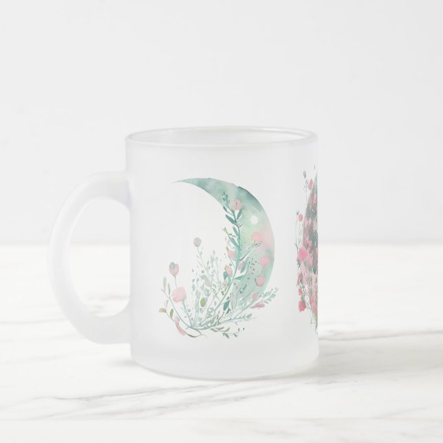 Triple Moon Frosted Glass Coffee Mug (Left)